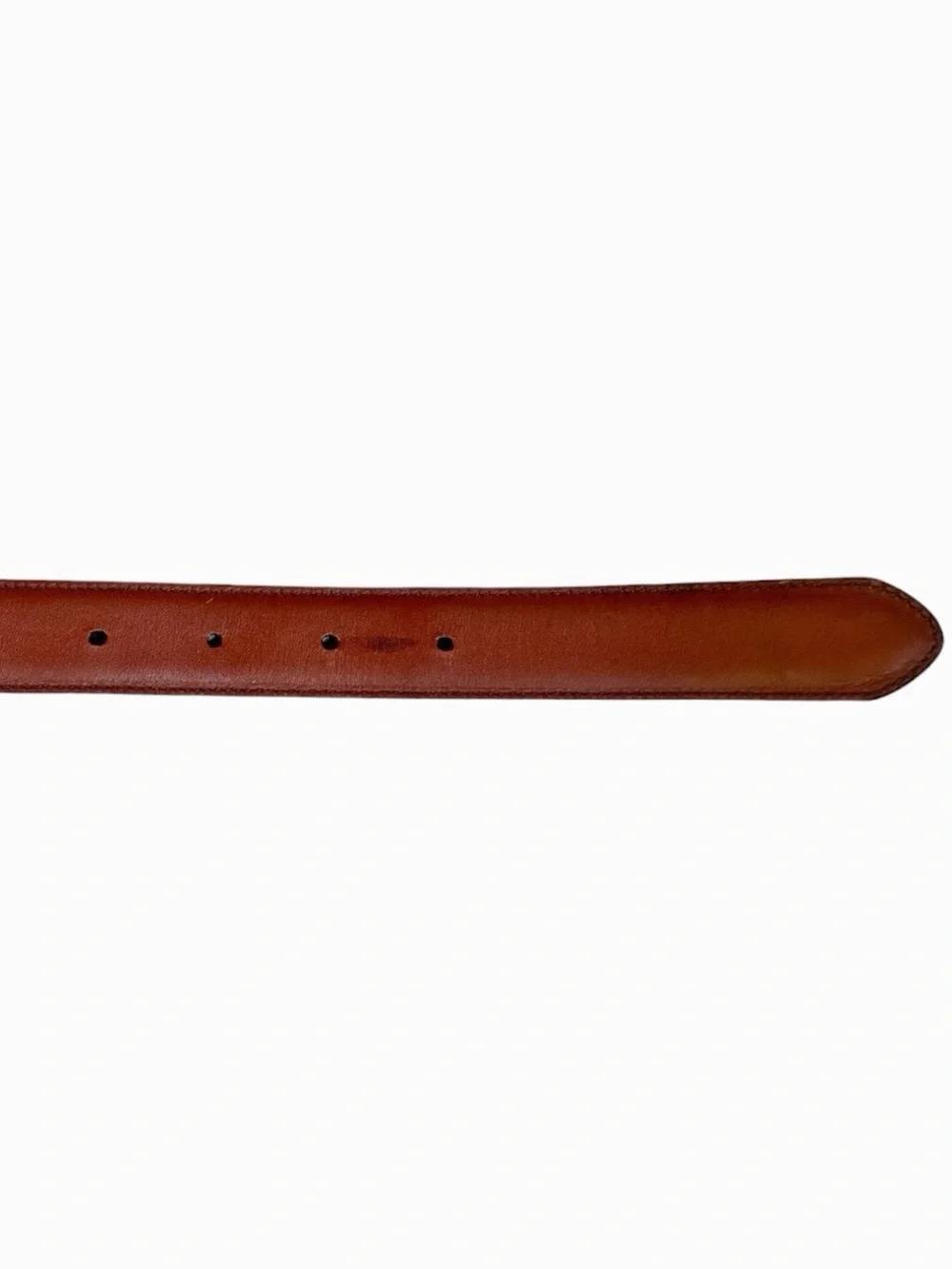 Vintage Ralph Lauren Crocodile Embossed Brown Leather Belt w/Silver Tone Buckle,